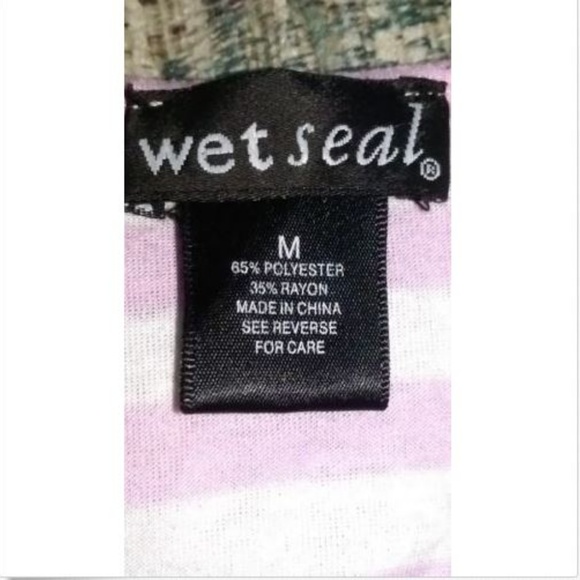 Wet Seal Women's Tank Top Medium Pink White Stripe - Picture 4 of 4